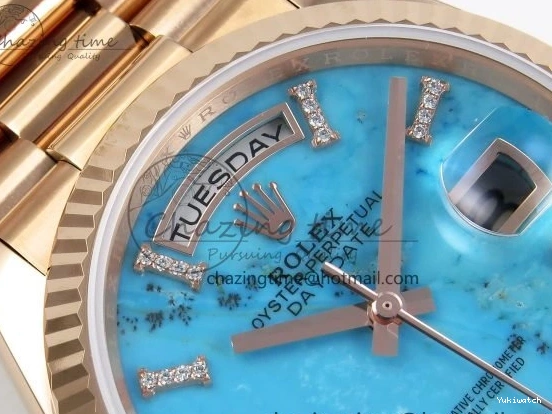 Day 1:1 Tiffany RAF Stone Edition on Best RG Blue RG Date A2836 Dial Bracelet Roman 36 0523